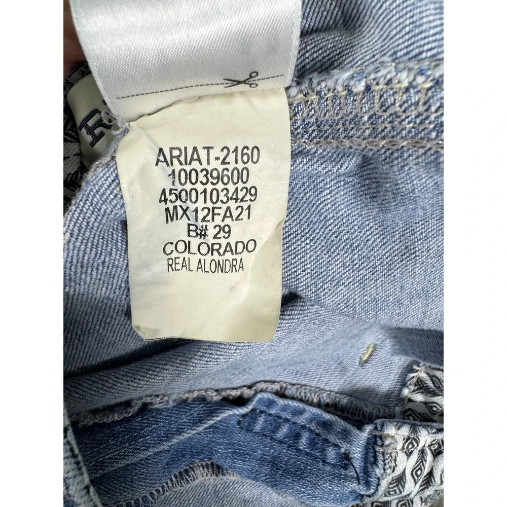 Ariat REAL Denim Colorado Alondra Bell Bottom Flare Jean Light Wash 27R 10039600